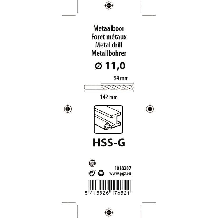 Mack 1018287 - foret à métaux hss g din 338 ø 11,0 x 142 mm | 5 pièces