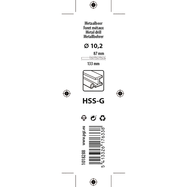 Mack 1018288 - foret à métaux hss g din 338 ø 10,2 x 133 mm | 5 pièces