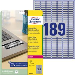 Etiquettes avery l6008 argent 25,4 x 10 mm