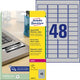 Étiquettes avery l6009-20 45,7x21,2mm argent