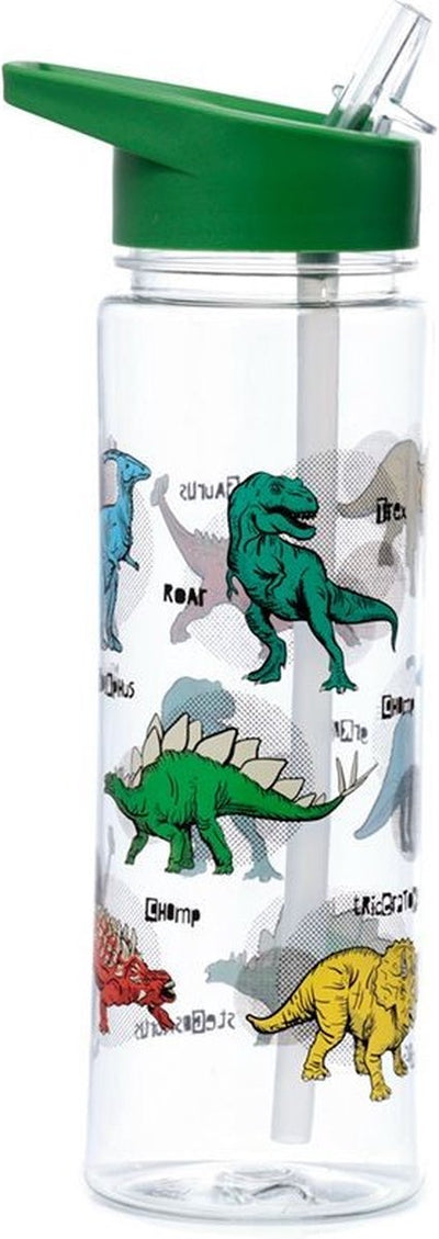 Dinosauria Ecozen Water Bottle 550 ml Flip Paille