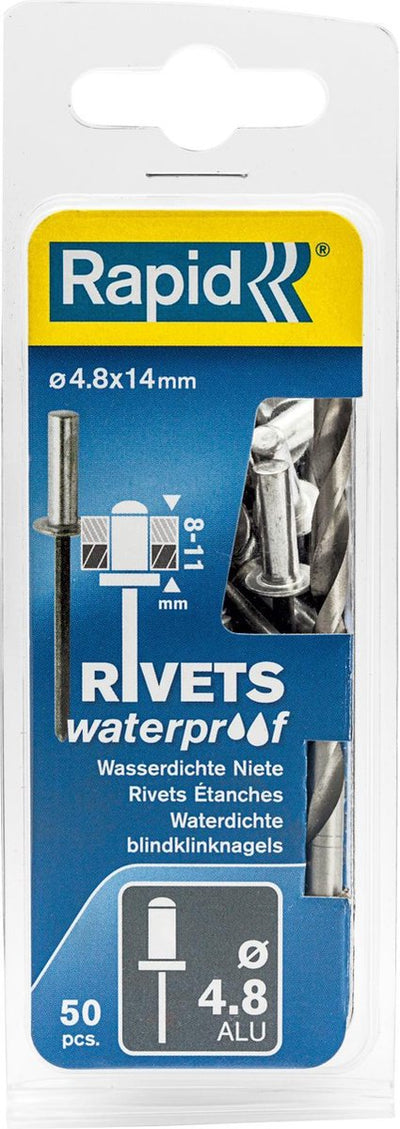 Rivet aveugle étanche Rapid ø 4,8 x 14 mm 50 pièces + foret