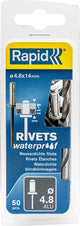 Rivet aveugle étanche Rapid ø 4,8 x 14 mm 50 pièces + foret