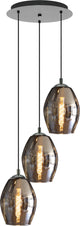 Lampe à suspension Eglo Estanys - ø45 cm - e27 - verre fumé - gris noir