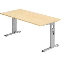 Bureau érable pied droit en C réglable en hauteur 1600x800x680-760mm