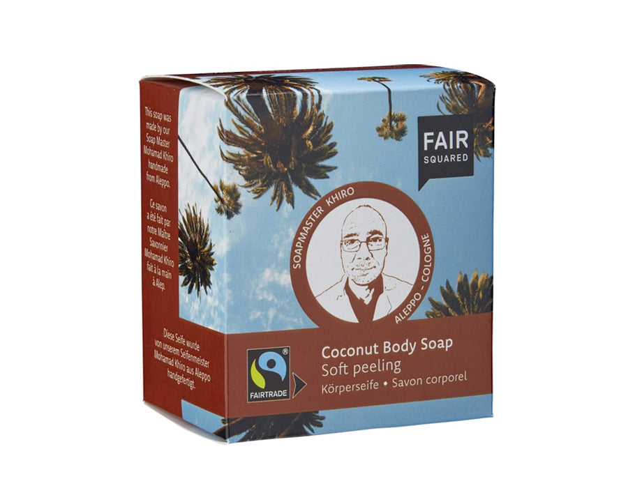 Bloc de savon à carré juste Bloc de coco de coco pelures doux -