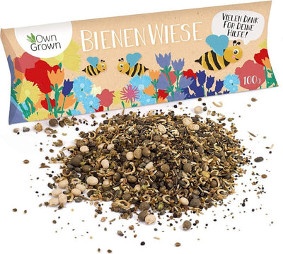 Ownergrown Owcegrown Bijenweide Flower Mix 100g Premium Bee Graines pour abeille humide colorée - Abeille amicale - Bloemsezemix Flower Meadow Seeds One-Year and Multi-Year