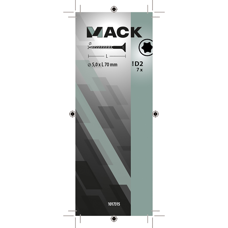 Mack 1017315 - spainplschr.vzkop-auto-assemblage plaqué jaune 7 pièces 5,0 x 70 mm | 10 pièces