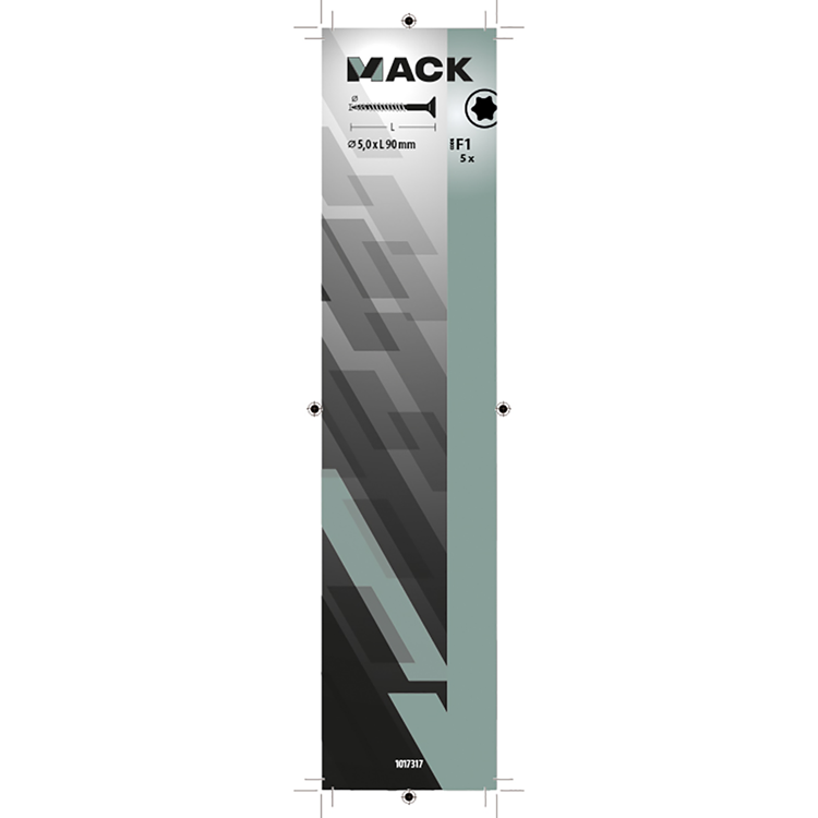 Mack 1017317 - spainplschr.vzkop-selfb. plaqué jaune 5 pièces 5,0 x 90 mm | 5 pièces
