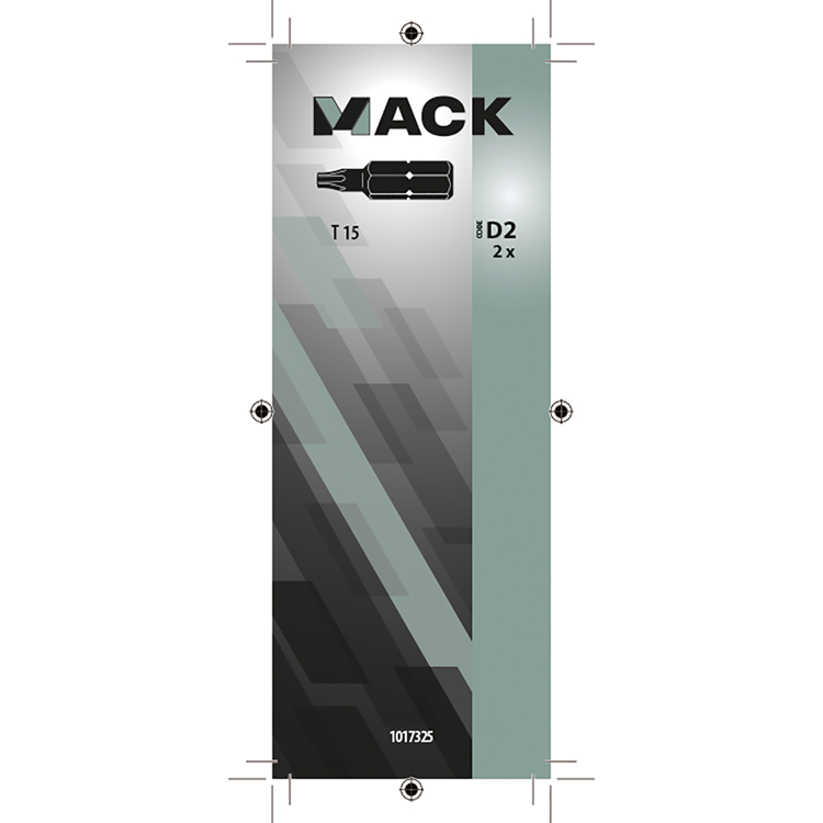 Mack 1017325 - embout à vis Torx acier non traité 2 pcs t 15 | 10 pièces