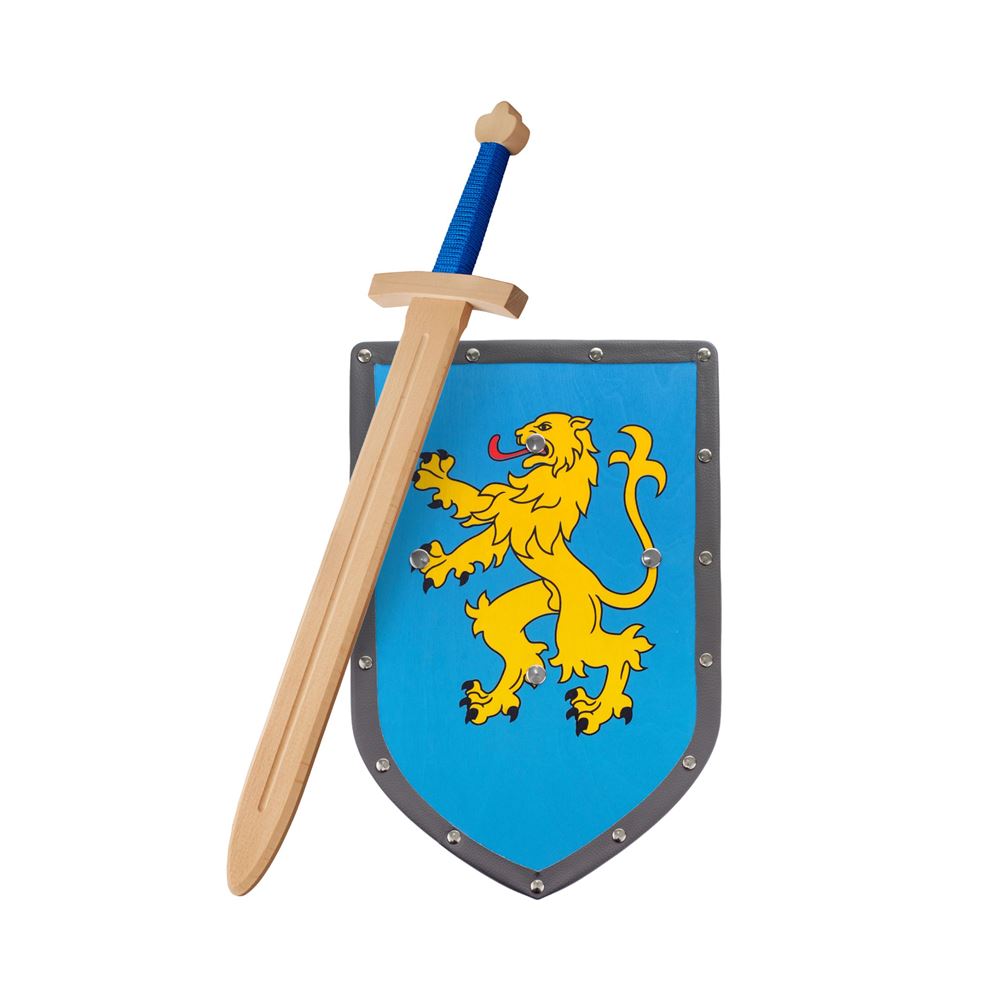 Épée en bois boisé avec bouclier. 4+