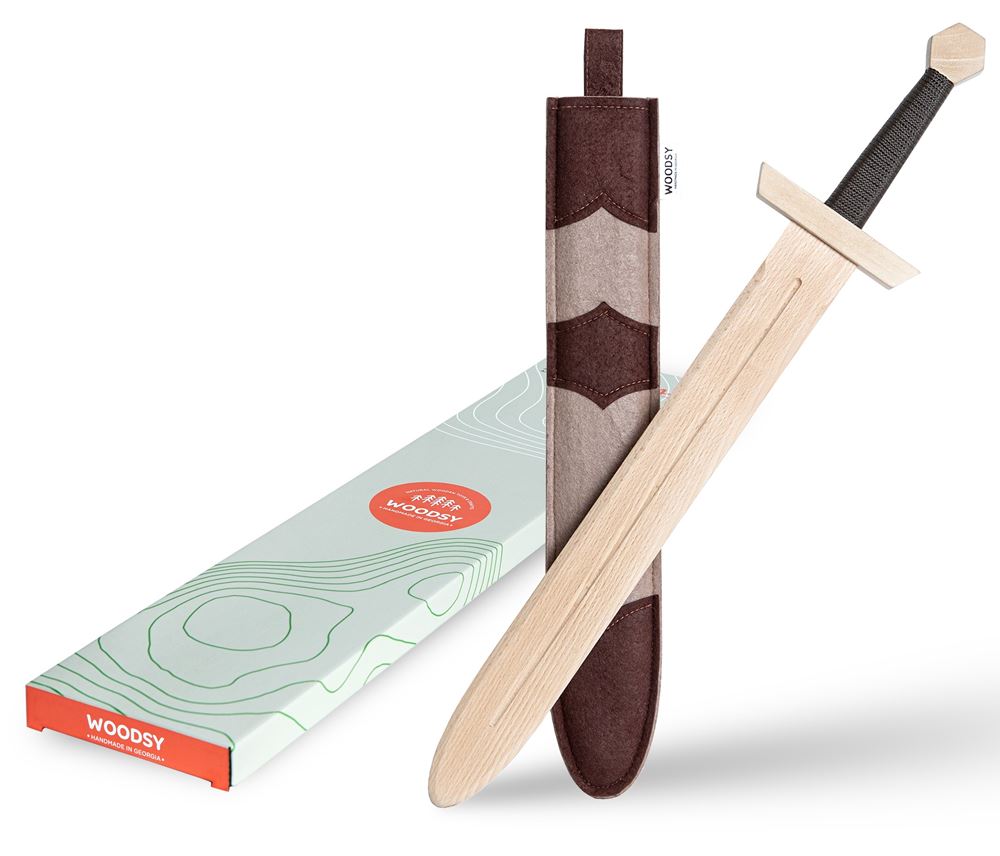 Grande épée en bois boisé. 57,5x12x5 cm