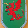Bouclier boisé en bois vert dragon. 26x39
