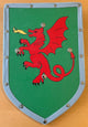 Bouclier boisé en bois vert dragon. 26x39