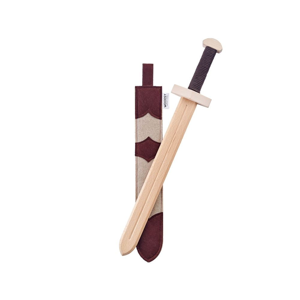 Épée en bois Woodsy avec support. 52x9x4
