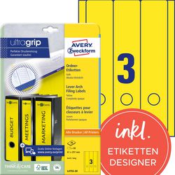 Étiquettes de dos de fichier avery zweckform jaune 60 morceaux de papier