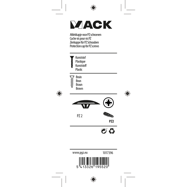 Mack 1017396 - capuchon pour pz writing art. marron 40 pcs pz 2 | 10 pièces