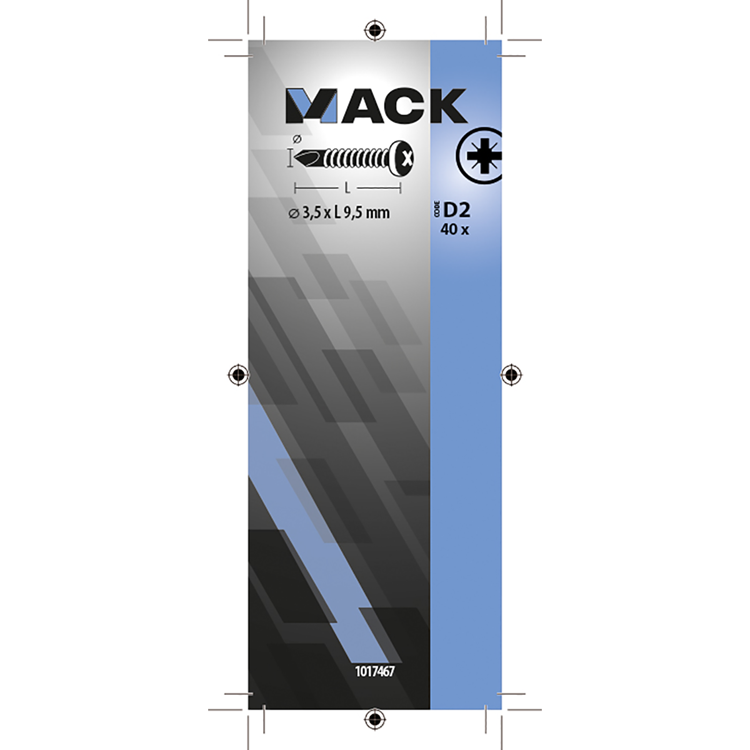 Mack 1017467 - vis autoperceuse cyl. cond. 40 pièces 3,5 x 9,5 mm | 10 pièces