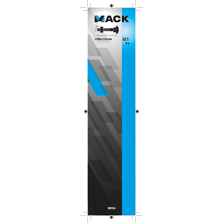 Mack 1017574 - boulon à bois + écrou en acier galvanisé 4 pcs m6 x 80 mm | 5 pièces