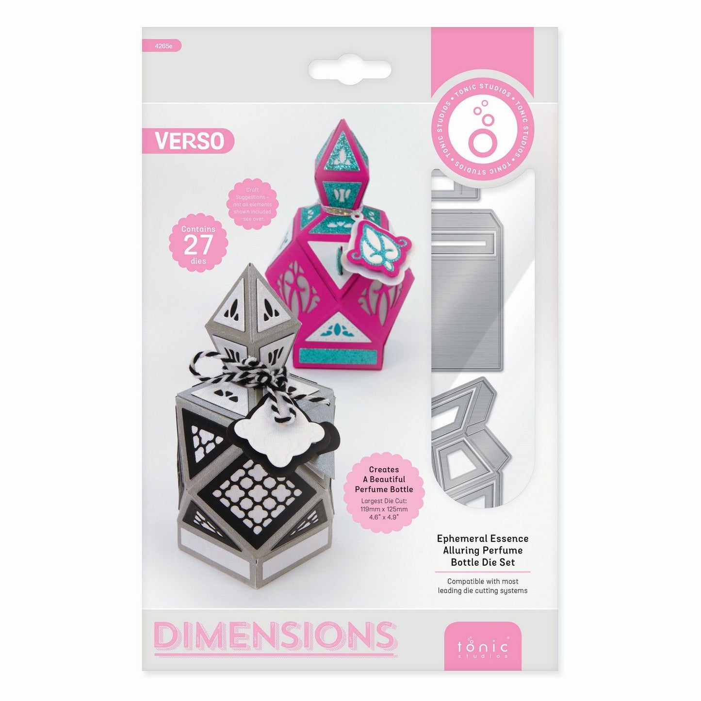 Tonic Studios • Dimensions du flacon de parfum séduisant, coffret essence éphémère