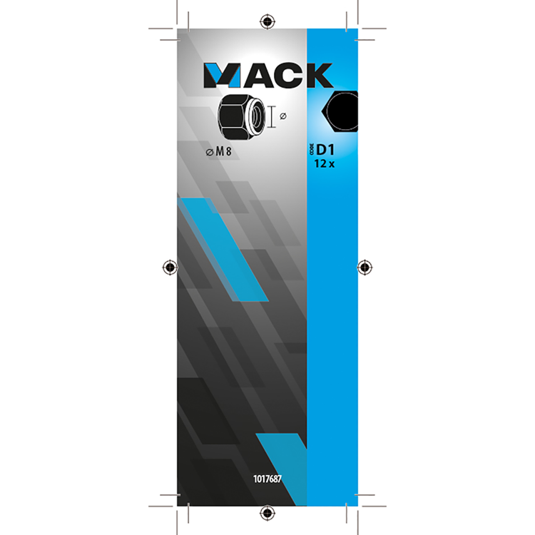 Mack 1017687 - contre-écrou hexagonal en acier galvanisé 12 pcs m8 | 10 pièces
