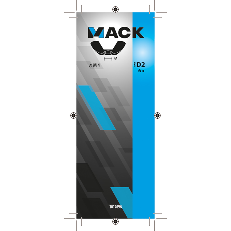 Mack 1017696 - écrou à oreilles en acier galvanisé 6 pcs m4 | 10 pièces