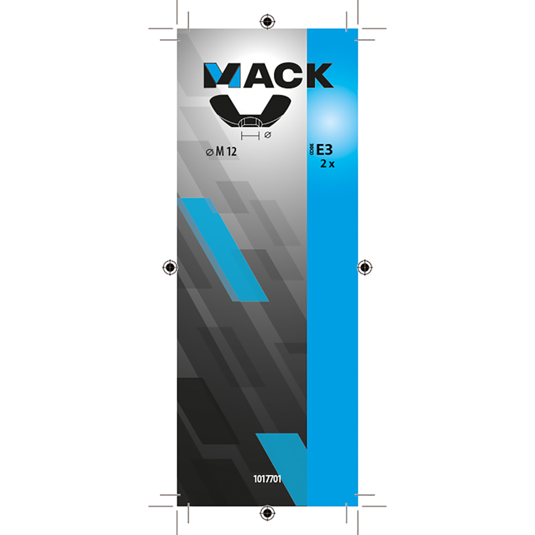 Mack 1017701 - écrou à oreilles en acier galvanisé 2 pcs m12 | 5 pièces