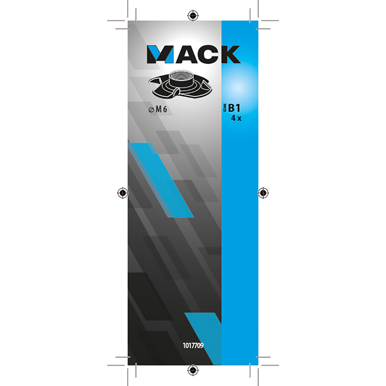 Mack 1017709 - écrou à choc en acier galvanisé 4 pcs m6 | 10 pièces