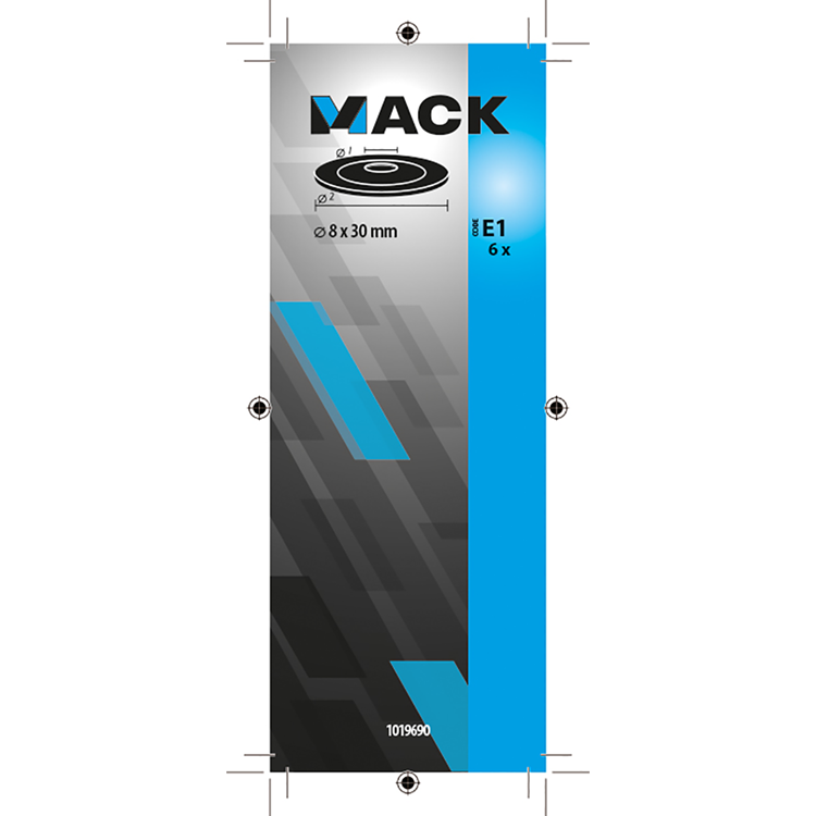 Mack 1019690 - bague d'étanchéité bitume galvanisé 6 pièces 8 x 30 mm | 10 pièces
