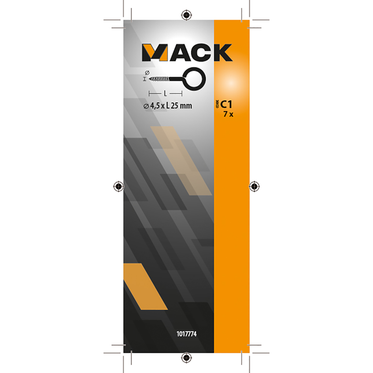 Mack 1017774 - oeil à vis en acier galvanisé 7 pcs 4,5 x 25 mm | 10 pièces