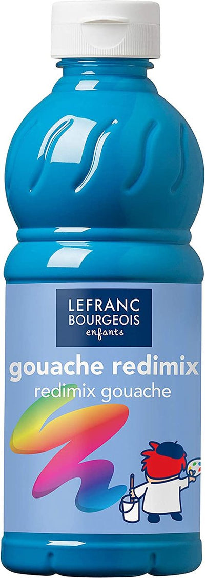 Lefranc bourgeois l b peinture gouache redimix bleu turquoise 500ml