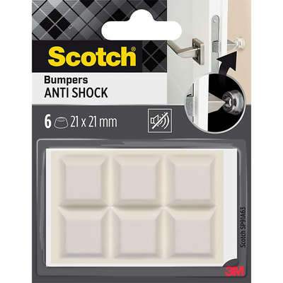 3m 1070696 - scotch® pare-chocs muraux anti-choc autocollants blanc 21mm x 21mm | 10 pièces