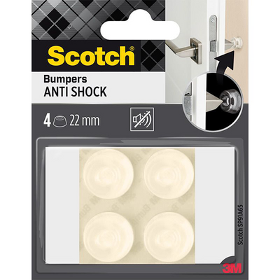 3m 1070699 - pare-chocs muraux anti-chocs scotch®autocollants blancs ø 22mm, paquet de 4 | 7 pièces