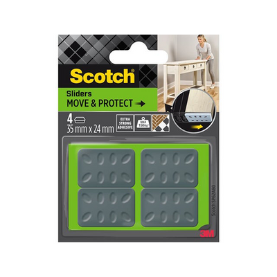 3m 1070700 - curseurs scotch® move protectauto-adhésifs gris 35mm x 24mm | 7 pièces