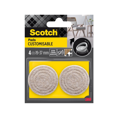 3m 1070689 - tampons personnalisables scotch® autocollants, beige, ø 19x37 mm | 14 pièces