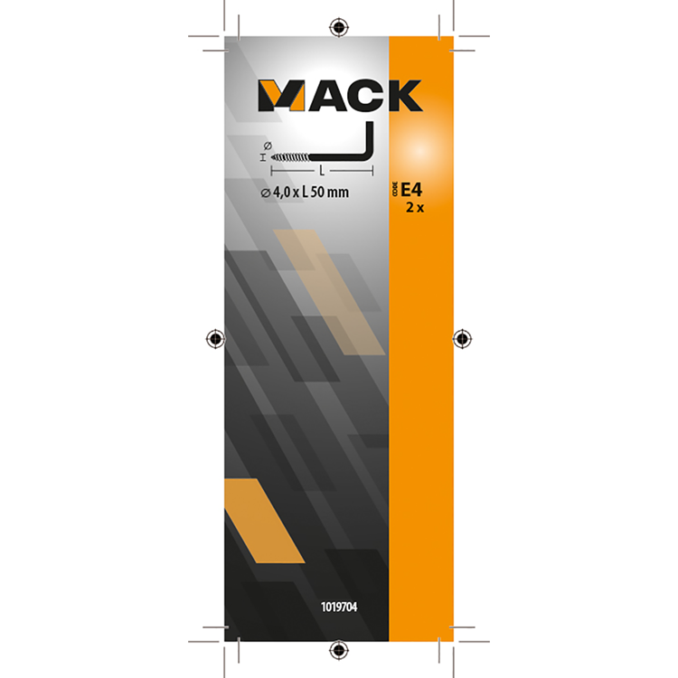 Mack 1019704 - vis à pouce en laiton 2 pcs 4,0 x 50mm | 10 pièces