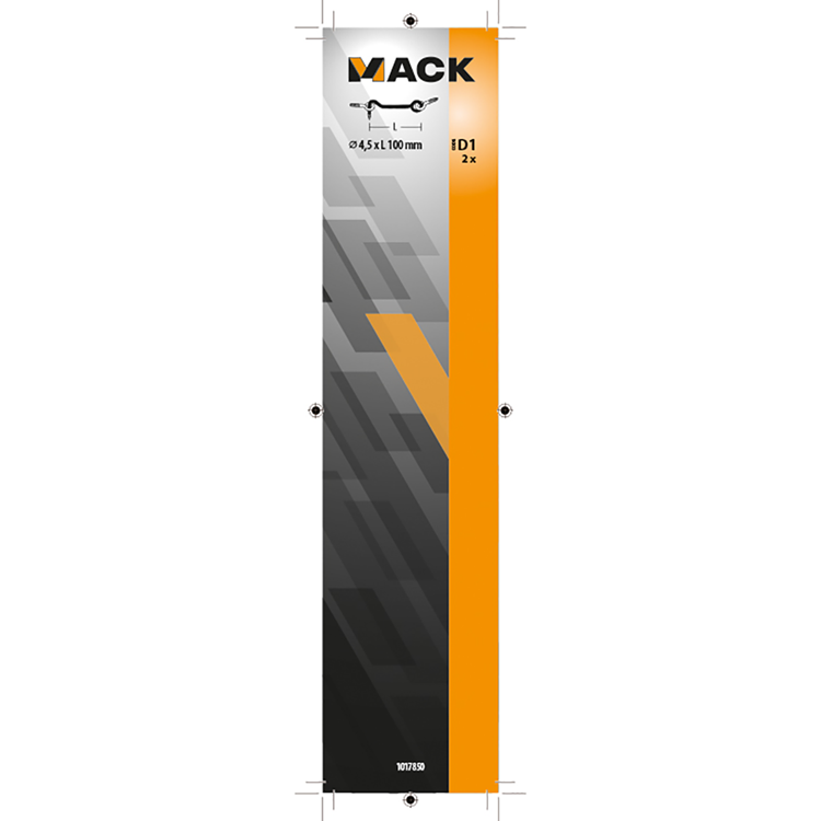 Mack 1017850 - crochet à vent en acier galvanisé 2 pcs 4,5 x 100 mm | 5 pièces