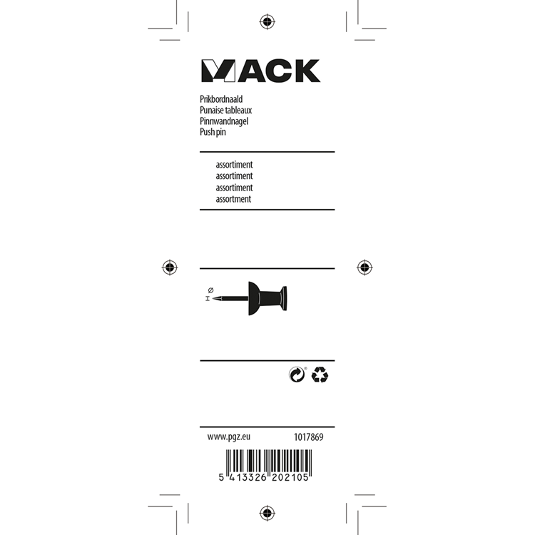 Mack 1017869 - tableau d'affichage en acier à aiguilles + plastique 30 pcs | 5 pièces