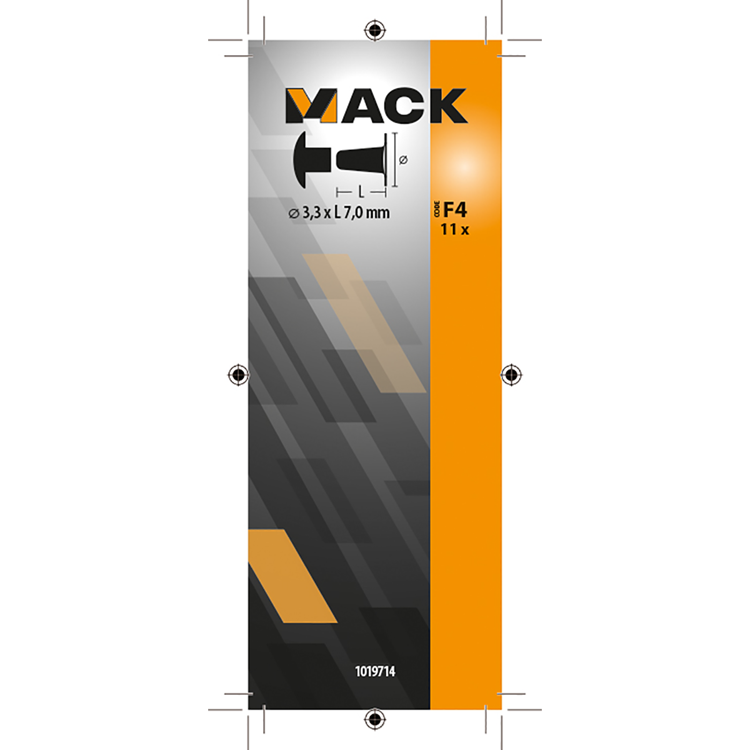 Mack 1019714 - rivet laiton 11 pcs 3,3 x 7,0mm | 10 pièces