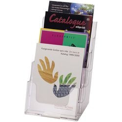 Porte-brochures deflecto 77901 en plastique transparent