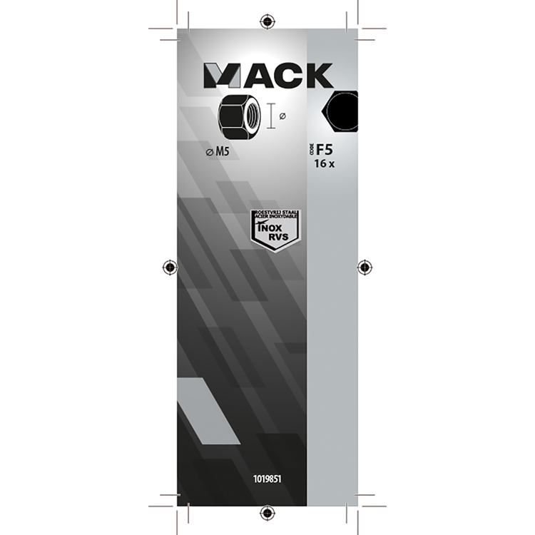Mack 1019851 - écrou hexagonal inox a2 16 pcs m5 | 10 pièces