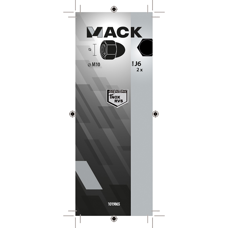 Mack 1019865 - écrou borgne hexagonal acier inoxydable a2 2 pcs m 10 | 10 pièces