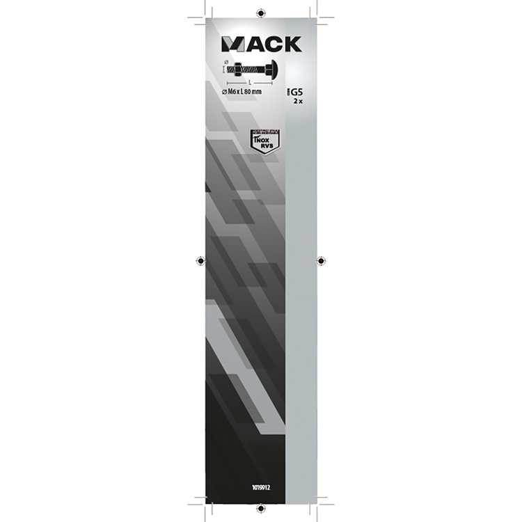 Mack 1019912 - boulon à bois + écrou inox 2 pcs m6 x 80 mm | 5 pièces