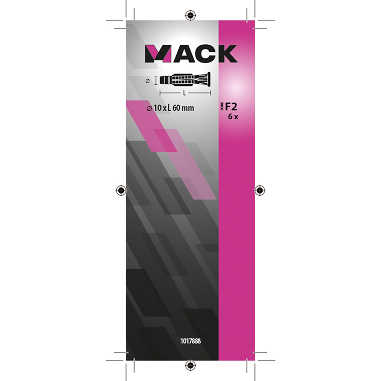 Mack 1017888 - bouchon universel avec collier en polyéthylène. 6 pièces 10 x 60 mm | 5 pièces
