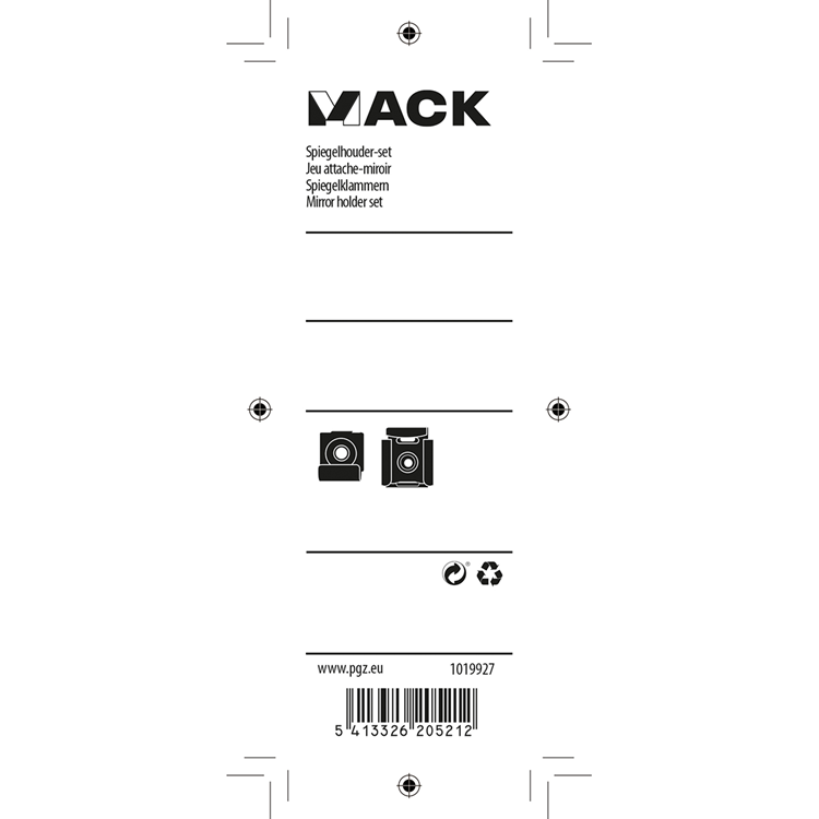 Mack 1019927 - jeu de supports de miroir 1 pièce | 5 pièces