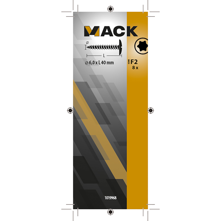 Mack 1019968 - vis de trappe noire 6,0 x 40 mm 8 pcs | 5 pièces