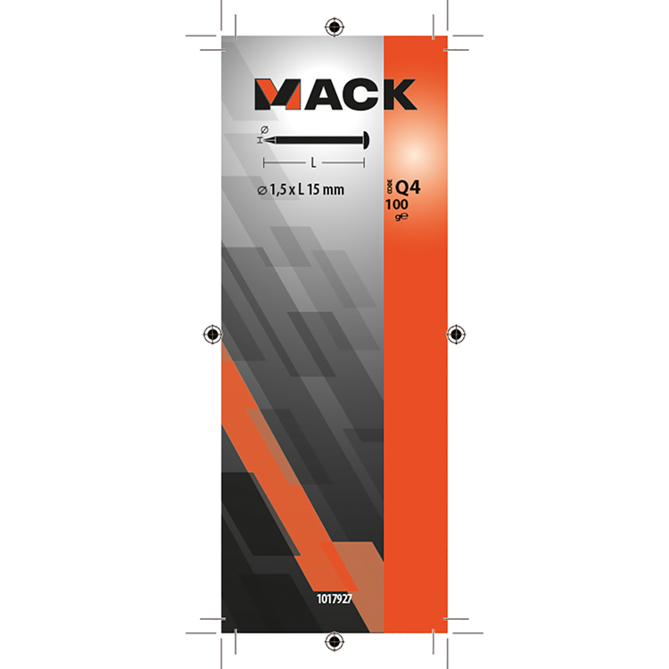 Mack 1017927 - clou tête convexe laiton 100 gr1,5 x 15 mm | 5 pièces