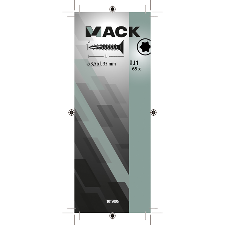 Mack 1018006 - spainplschr.vzkop-auto-assemblage plaqué jaune 65 pièces 3,5 x 35 mm | 5 pièces
