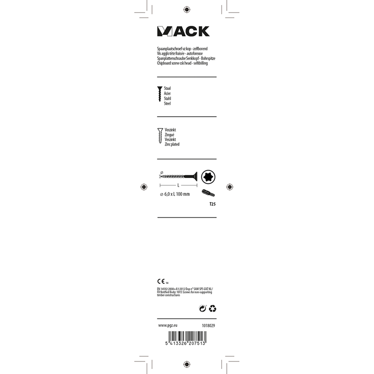 Mack 1018029 - spainplschr.vzkop-auto-assemblage plaqué jaune 14 pièces 6,0 x 100 mm | 5 pièces