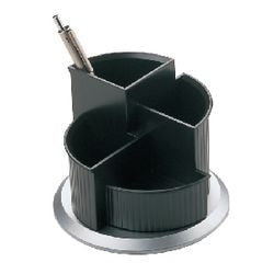 Boîte à crayons helit h6220599 noir argent rotatif